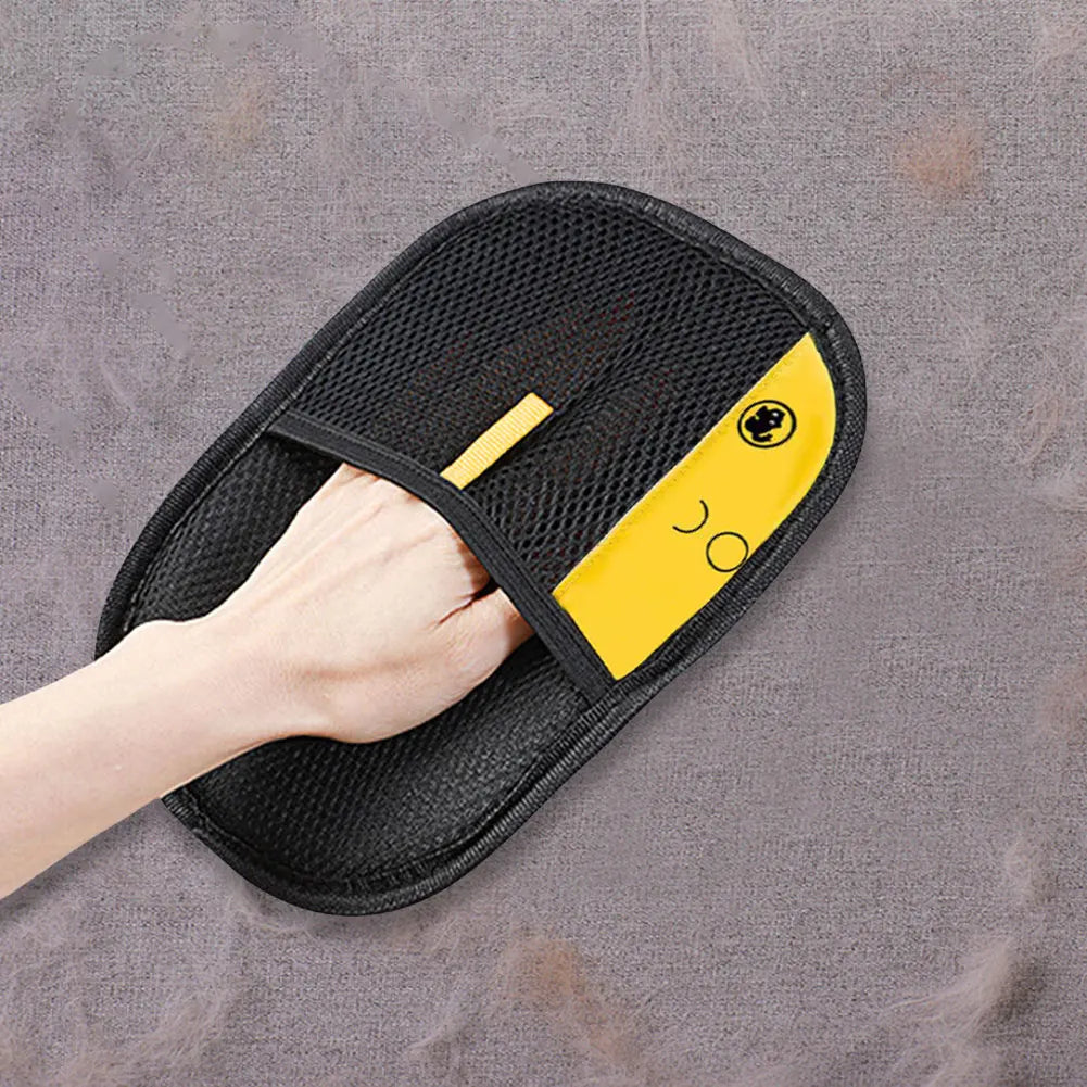 Effortless Pet Grooming Gloves for Cats - Dual Brush Hair Removal Tool for Easy Cleaning