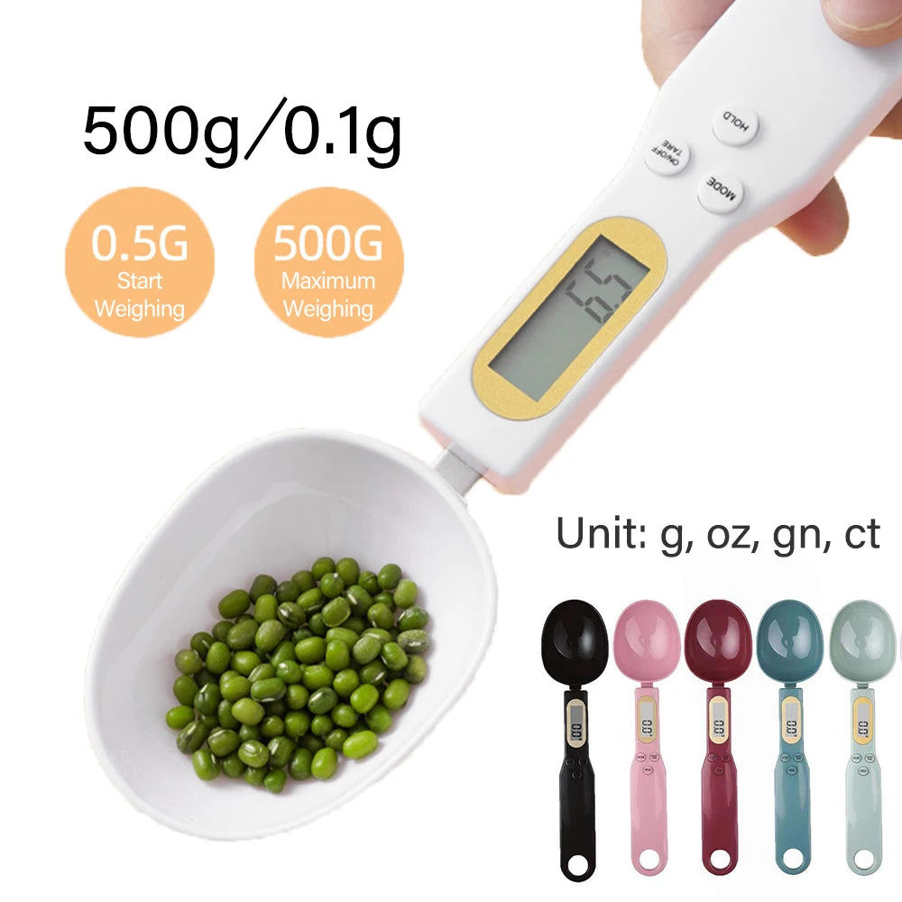 Precision Digital Kitchen Scale Spoon - 500G Capacity, Portable LCD Food Measuring Tool