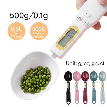 Precision Digital Kitchen Scale Spoon - 500G Capacity, Portable LCD Food Measuring Tool