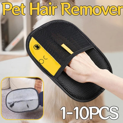 Effortless Pet Grooming Gloves for Cats - Dual Brush Hair Removal Tool for Easy Cleaning